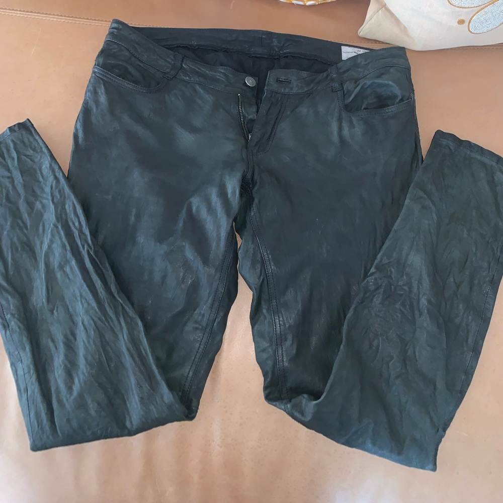 AllSaints Black leather pants used size 30 runs small
